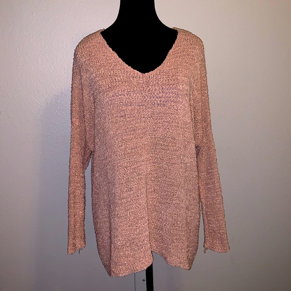 Mauve thin knit long sweater M/L